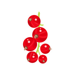 Red currant vector flat icon. Simple cartoon illustration of red berries.
