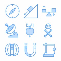 science icon set with blue style for presentation, poster, and social media