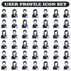 user profile icon set vector