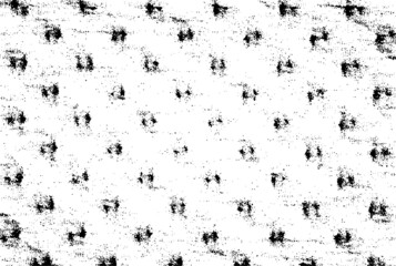 Rough, irregular texture composed of monochrome geometric elements. Overlay distressed grunge background. Abstract vector illustration. Isolated on white background. EPS10