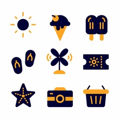 holiday Icon duotone Set Symbol of Tourism for Web and App Isolated on White Background