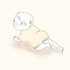 Baby crawling alone