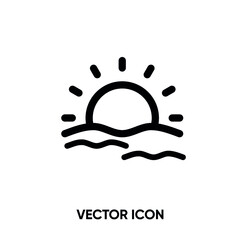 Sunset vector icon. Modern, simple flat vector illustration for website or mobile app. Sunrise symbol, logo illustration. Pixel perfect vector graphics	