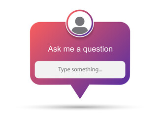 Ask me a question vector banner. User interface window. - obrazy, fototapety, plakaty
