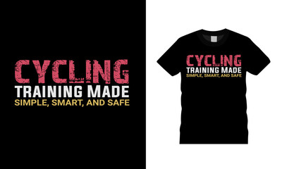 Fototapeta premium Cycling Training T shirt Design, apparel, vector illustration, graphic template, print on demand, textile fabrics, retro style, typography, vintage, bike t shirt 