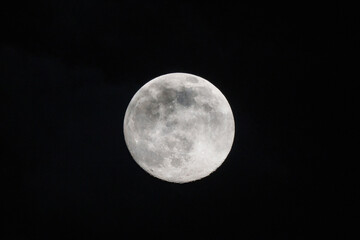 full moon in the sky with some cloud dust