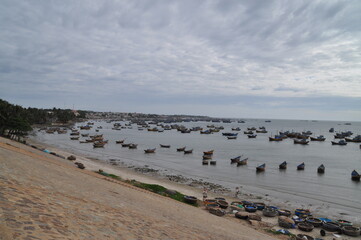 Fishing boats at the coast of Mui Ne, Vietnam