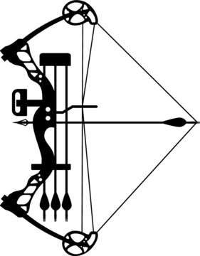 compound bow and hunting arrow