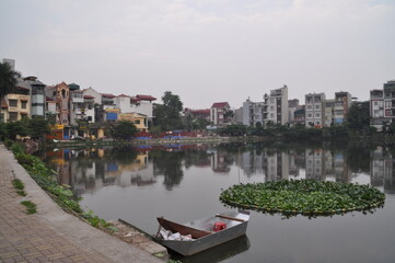 Small pond in the city center of Hanoi, Vietnam