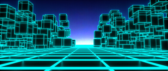 a futuristic background image with cubes (3d rendering)