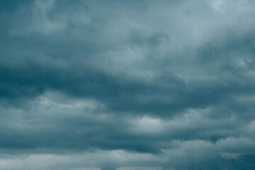 Spring evening sky covered with clouds