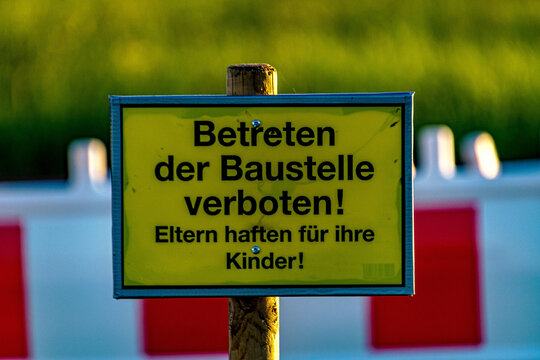 Baustellenschild