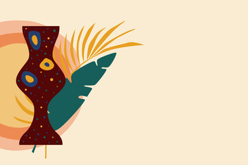 African theme. Summer african travel and tourism pattern background for design t shirt print, travel agency flyer, souvenir shop poster © vanillamilk