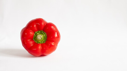 red bell pepper on a white background