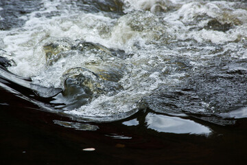 River cascading over and around rocks