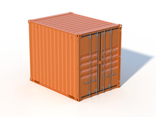 Metallic ship cargo container isolated 3D illustration