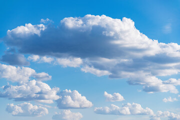 Clouds on the blue sky. Cloudscape at day time.