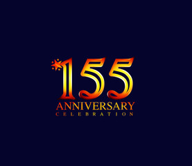 Bright Color Star Design Shape element, 155 Year Anniversary, Invitations, Party Events, Company Based, Banners, Posters, Card Material