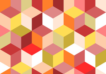 Geometric colorful seamless cube pattern background. Vector illustration in EPS 10.