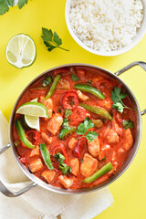 Thai style red chicken curry