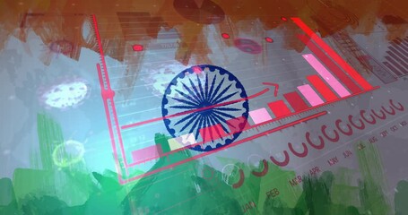Composition of covid 19 statistics over indian flag