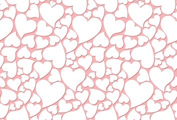 The Seamless pink background with hearts.
