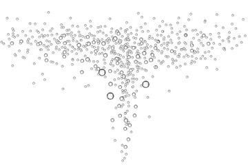 Underwater Fizzy sparkles in water, lake, river, aquarium, and ocean. Realistic effervescent champagne drink, soda effect, oxygen.