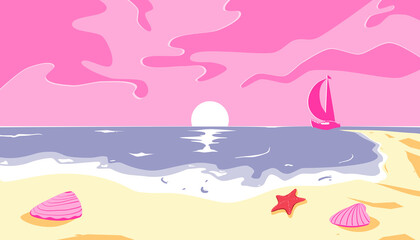 illustration of a boat in the sea