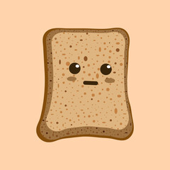 Cute funny happy bread toast character set collection. Vector flat line cartoon kawaii character illustration icon. Isolated on white background. Toast with face character mascot bundle concept