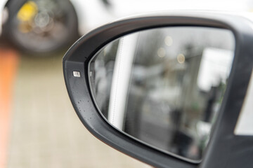 a left side mirror with built in turn light 