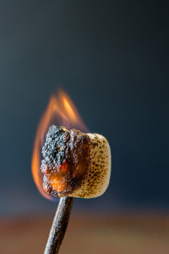 Marshmallows with a flame