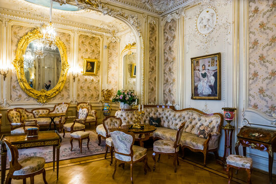 SAINT-PETERSBURG, RUSSIA - DECEMBER 3, 2018: Interior of the Zinaida Yusupova's salon in Moika Palace.