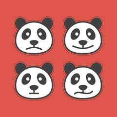 panda logo flatdesign vector image