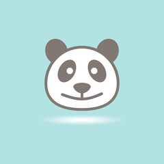 panda logo flatdesign vector image