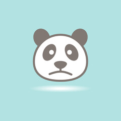panda logo flatdesign vector image