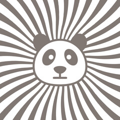 panda logo flatdesign vector image