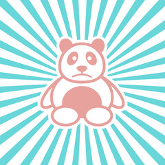 panda logo flatdesign vector image