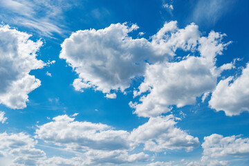 Clouds on the blue sky.