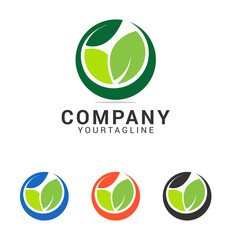 Creative and modern leaf for natural and environment logo design