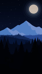 Night sky and mountains