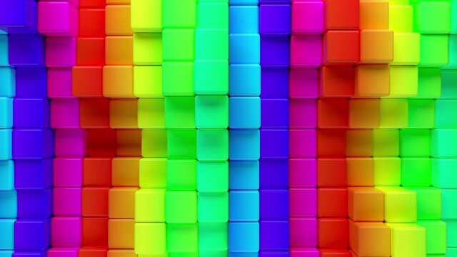 Colorful rainbow cubes abstract background