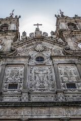 Fototapeta premium Holy Cross Church (Igreja de Santa Cruz) - Portuguese 17th century church in Braga, Portugal. Igreja de Santa Cruz dedicated to the Holy Cross.