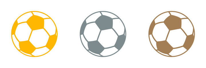 Fototapeta premium Soccer ball, set of icons. Web design.