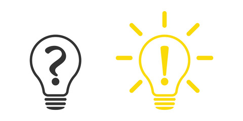 Question, information, idea and answer. Success concept. Lamp. Web design.