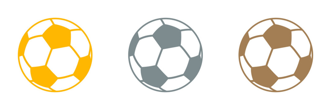 Soccer ball, set of icons. Web design.