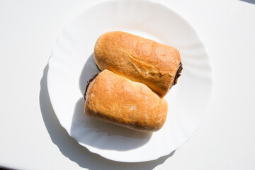 fresh buns with jam