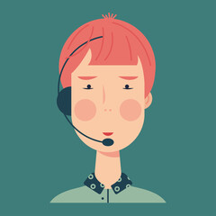 Avatar for one office worker hair young woman.