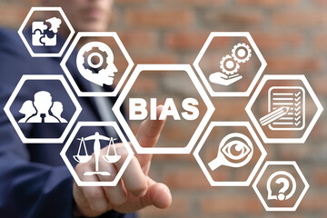 Concept of bias. Personal opinions prejudice biases.