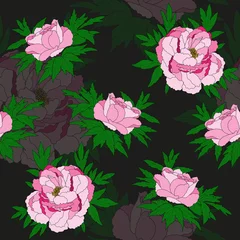 Behang Floral background. Peony buds sketch. © Инна Левицкая