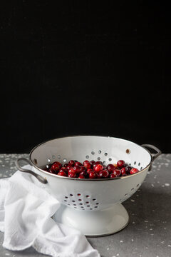 Cranberries in collander
